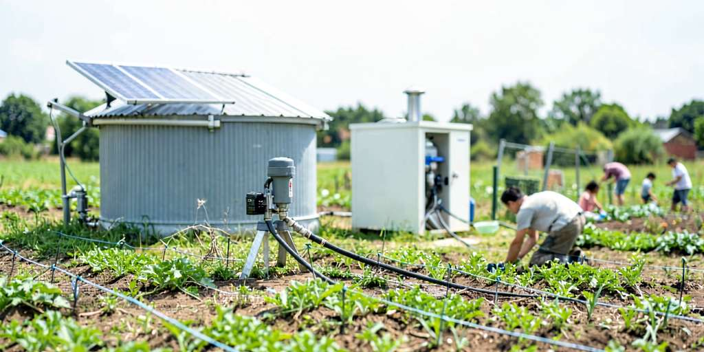 Sistema de energía solar y riego aplicado a cultivos